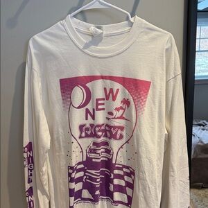 New Light Men's Long Sleeve Tee - White and Purple